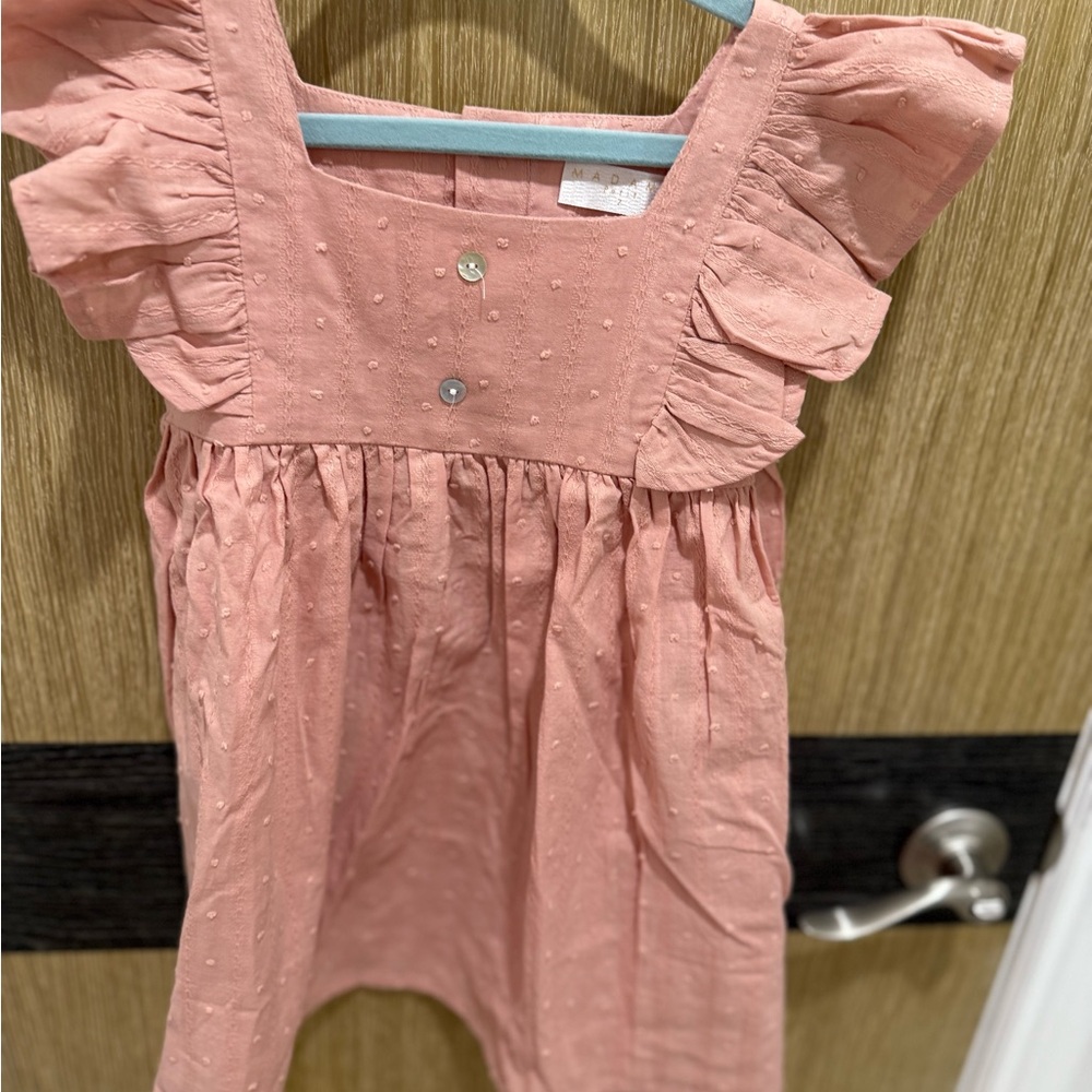 Pink Flutter-Sleeve Blouse